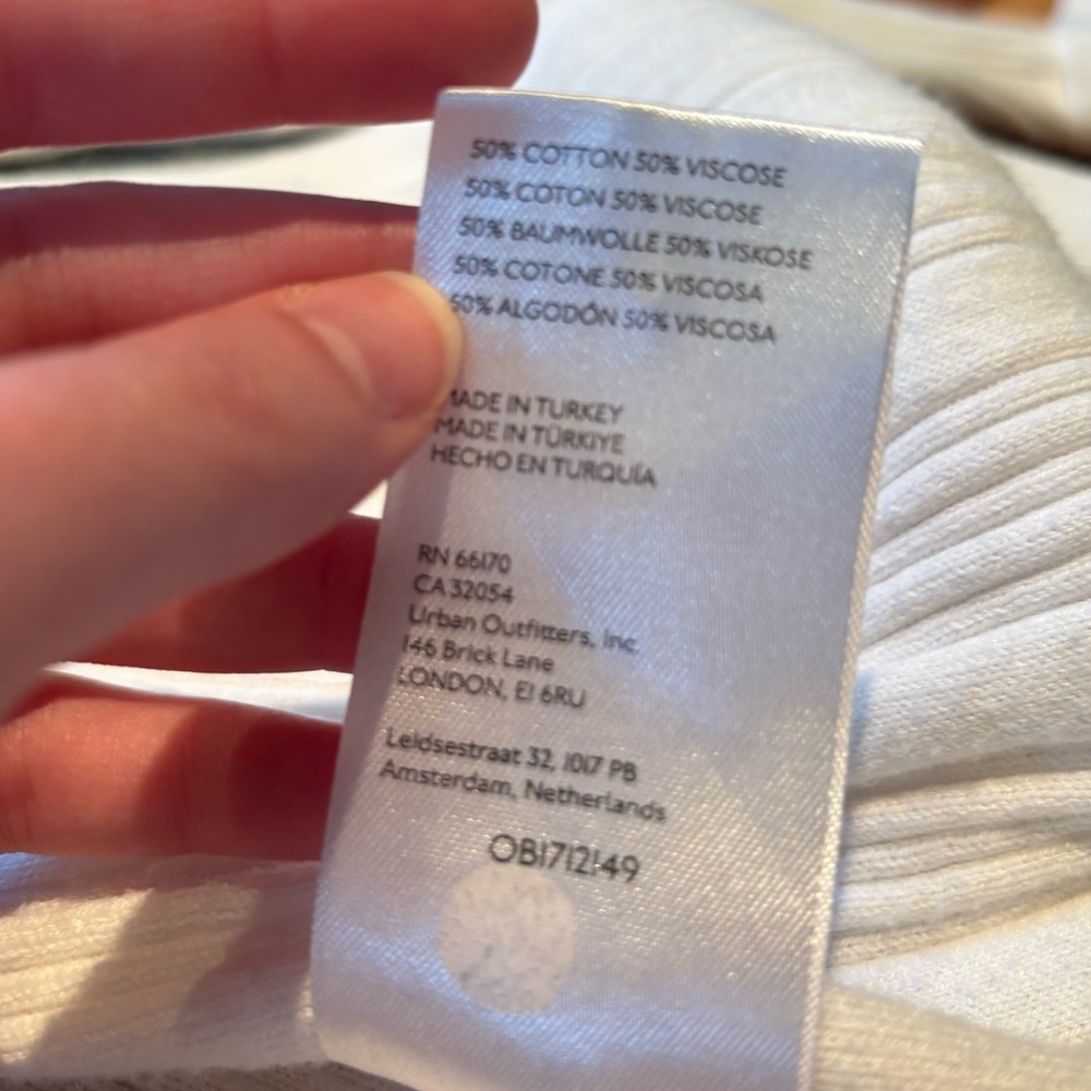 Free People Long Cream Ribbed Button-Front Cardigan - Picture 8 of 9